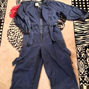 Eloquii belted denim jumpsuit